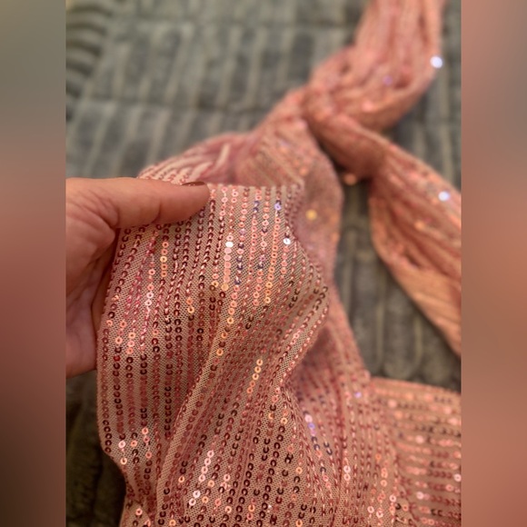 Sparkling Pink Sequin Halter Mini Dress NWOT - Picture 12 of 12